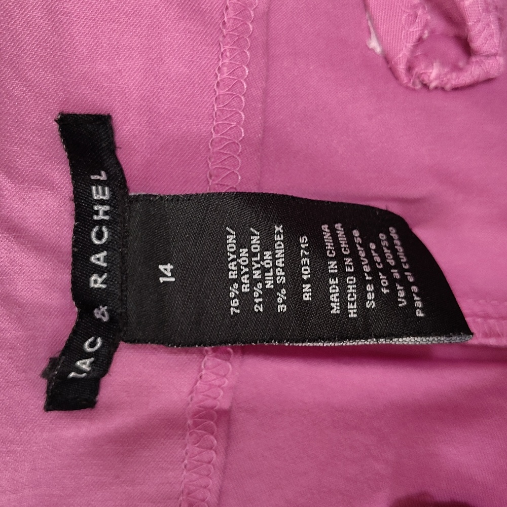 🩷 Zac & Rachel Pink Cropped Capri Pants. Size 14. Excellent Condition. - Picture 12 of 14